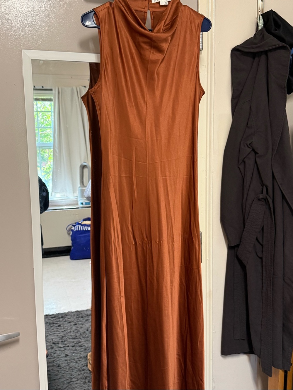 Veronica Beard Copper Sleeveless Maxi Dress